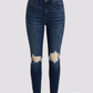 AMERICAN EAGLE Jean con proceso Destroyer en rodillas.  Talla 4 Americana