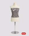 STUDIO F Top Strapless espalda destapada estampado Geométrico. Talla S/M