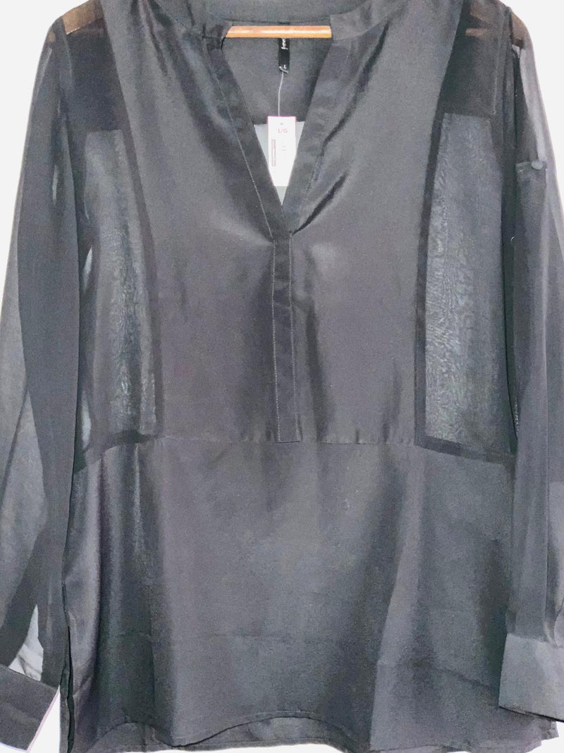 KOAJ  Blusa manga larga con cortes. Talla XL