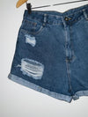 BIPOLAR Short en indigo con procesos de lavado. Talla 14