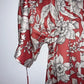RW Vestido largo estampado con abertura en la espalda. Talla XL