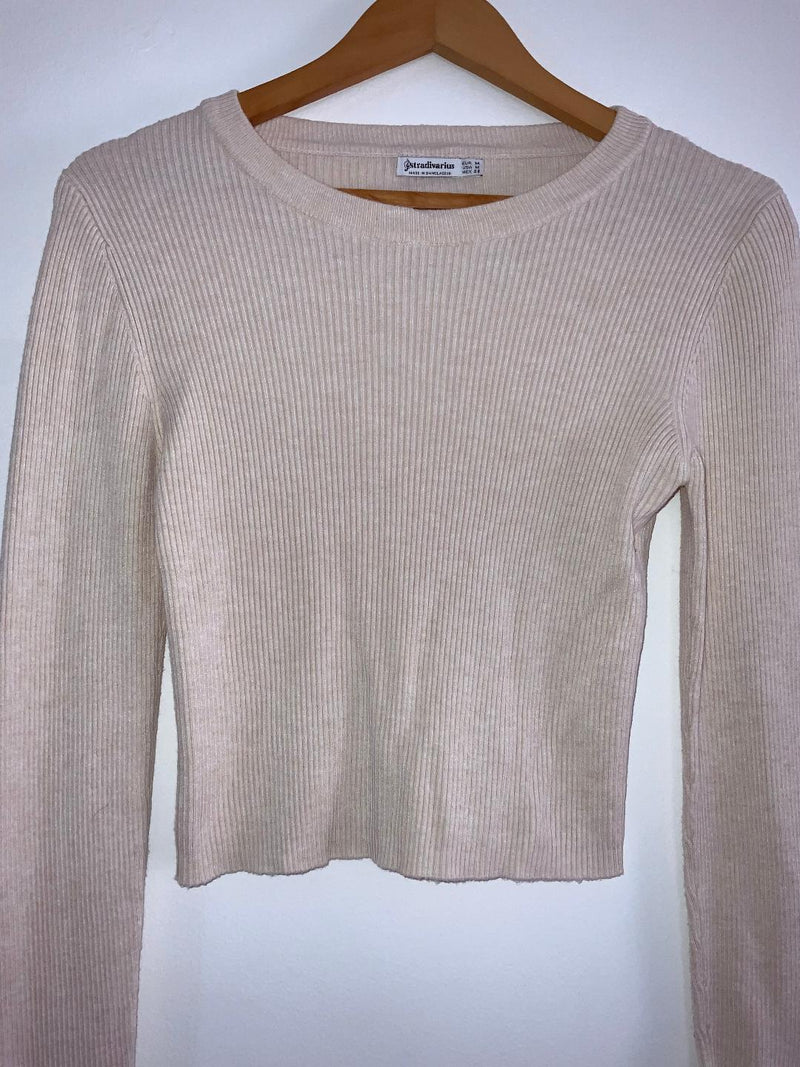 STRADIVARIUS Sweater básico corto.Talla M