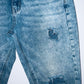 LEONISA Jean cinco bolsillos con destroyer. Talla 6