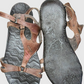 BRAHMA Sandalias en cuero doble correa. Talla 36