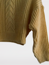 BONITA Sweater corto cuello alto color amarillo. Talla S/M