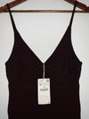 ZARA (NUEVO )Vestido de tiras en tejido de punto. Talla M