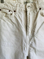 ZARA Pantalón cinco bolsillos en dril blanco. Talla 36