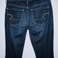 AMERICAN EAGLE Jean cinco bolsillos Skinny lavado oscuro. Talla 4 americana