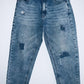 LEONISA Jean cinco bolsillos con destroyer. Talla 6