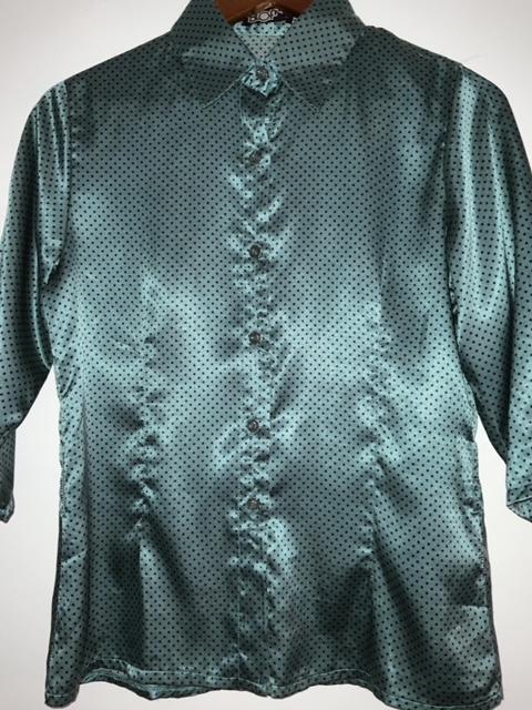 BLOFT Blusa en satín con puntos. Talla M