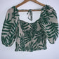 H&M Blusa corta con efecto nido de abeja. Talla S
