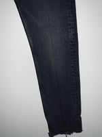 ZARA Jean cinco bolsillos cintura alta lavado negro. Talla 36