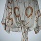 ANARIAS Kimono corto estampado sellos. Talla Única
