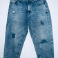 LEONISA Jean cinco bolsillos con destroyer. Talla 6