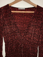 ZARA Blusa en tela pisada estampada. Talla S