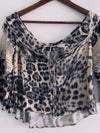 STUDIO F Top estampado animal print con aplicaciones. Talla XS