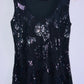 VESTIDO Corto bordado lentejuelas. Talla S*