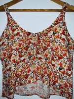 NAF NAF Blusa corta estampada con tirantes. Talla S