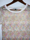 STUDIO F Camiseta manga corta en blonda estampada. Talla XS