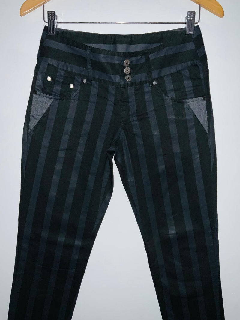 PANTALÓN en dril efecto rayas. Talla 36 ( 6 )