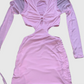 VESTIDO En tul entallado con aberturas en cintura. Talla XS/S