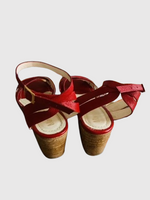 MARULANDA Sandalias en cuero tipo espadrilas rojas. Talla 38