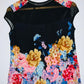 CAMISETA Estampada con cortes en tul. Talla M*