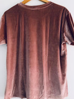 STRADIVARIUS Camiseta En velvetin manga corta. Talla L