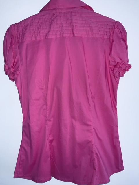 RAGGED Blusa en popelina manga corta con alforzas. Talla M