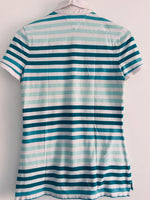 TOMMY HILFIGER Camiseta tipo polo a rayas para mujer. Talla S