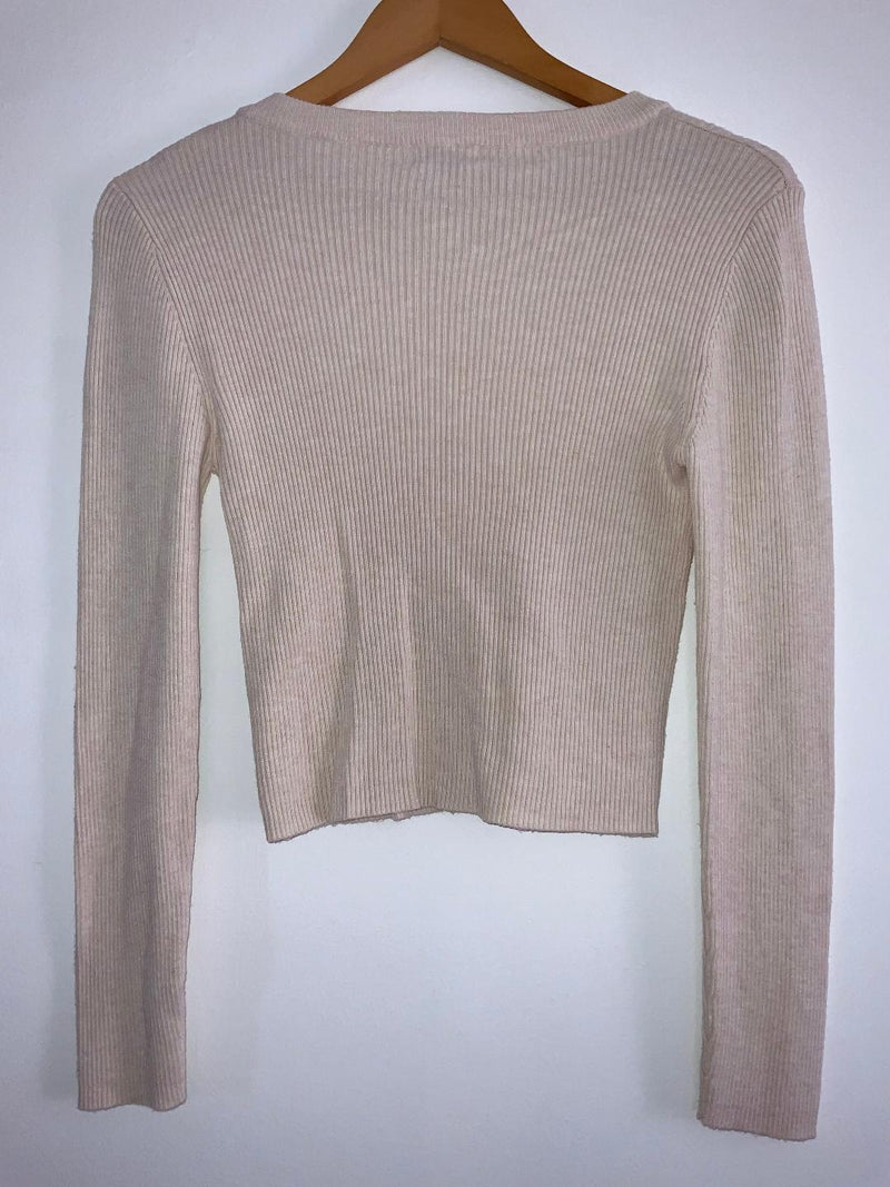 STRADIVARIUS Sweater básico corto.Talla M