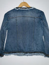 MANGO JEANS Chaqueta en indigo decorada. Talla XL