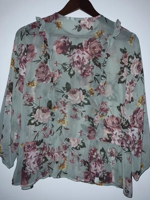 NAF NAF Blusa en chiffon estampada flores. Talla M