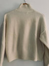 ZARA Sweater cuello tortuga crema. Talla S