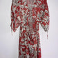 RW Vestido largo estampado con abertura en la espalda. Talla XL