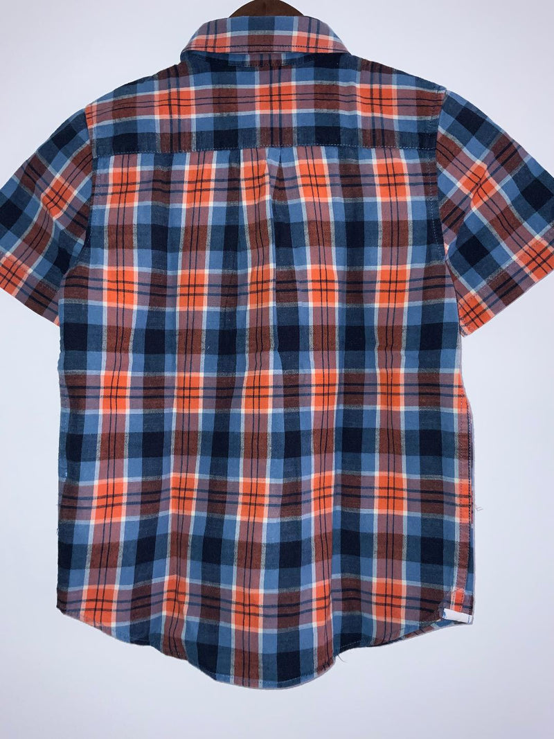 GAP KIDS Camisa manga corta a cuadros. Talla 6-7