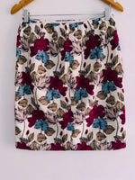 ANN TAYLOR Falda en lino estampada de flores. Talla 4P