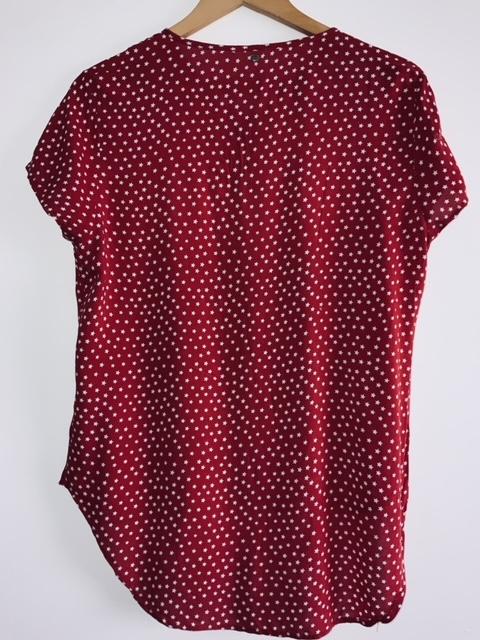 PACIFIKA Blusa en chalis estampada estrellas. Talla S