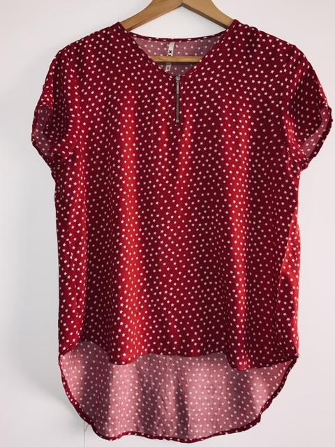 PACIFIKA Blusa en chalis estampada estrellas. Talla S