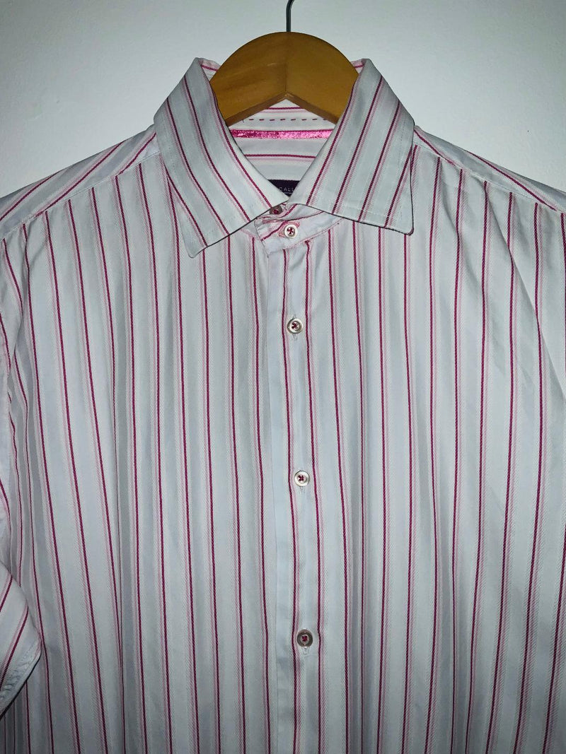 ARTURO CALLE Camisa a rayas tosa para hombre. Talla L