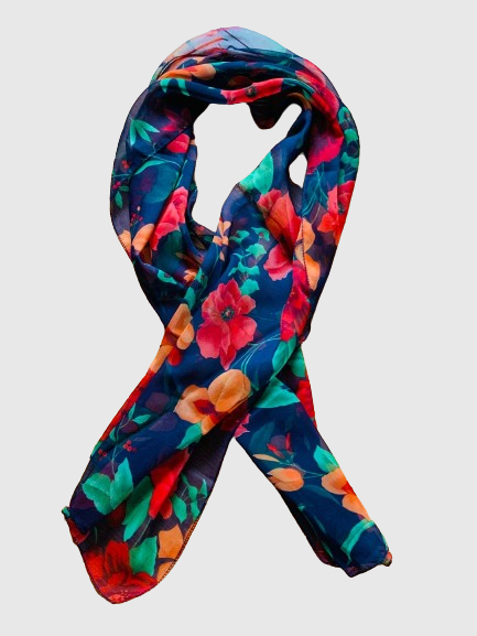 PAÑUELO estampado flores. Talla Única