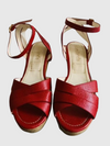 MARULANDA Sandalias en cuero tipo espadrilas rojas. Talla 38