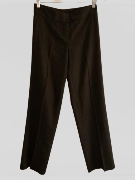 BETTINA SPITZ Pantalon semi formal a rayas pretina cruzada. Talla 4