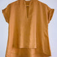 BLUSA En lino manga corta. Talla Única