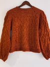 MANGO Sweater tejido con trenzas cerrado. Talla S