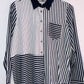 TOMMY HILFIGER Blusa camisera a rayas marineras. Talla S