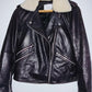 MANGO Chaqueta tipo Biker en cuero. Talla S