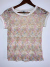 STUDIO F Camiseta manga corta en blonda estampada. Talla XS