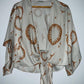 ANARIAS Kimono corto estampado sellos. Talla Única