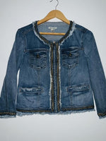 MANGO JEANS Chaqueta en indigo decorada. Talla XL